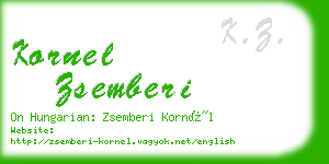 kornel zsemberi business card